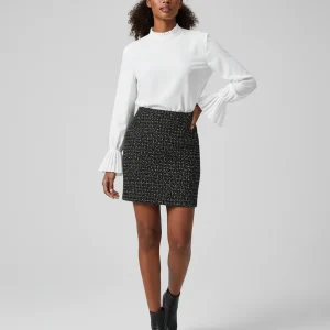 Jupe Crayon Tweed Noir Chic