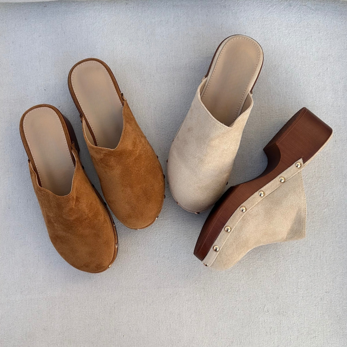 Sabots en Daim – Beige