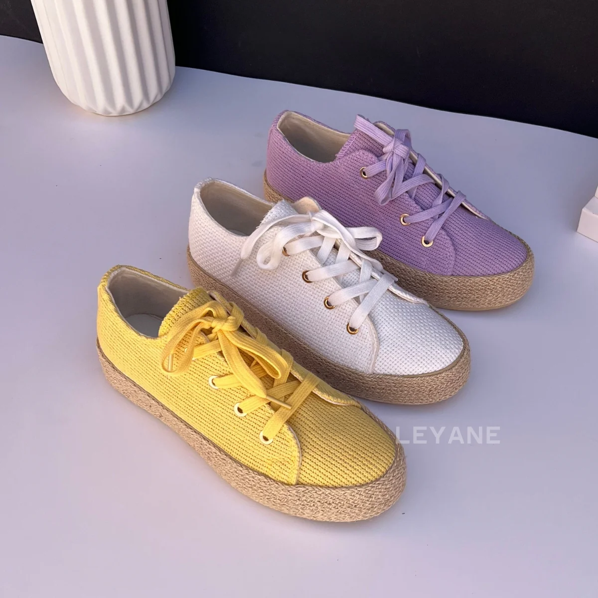 Baskets compensées - Violet – Image 4