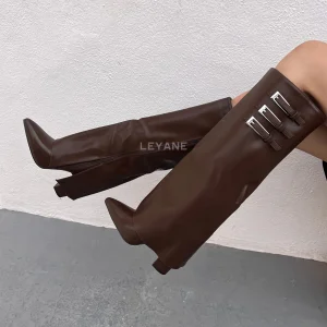 Bottes à talons - Marron