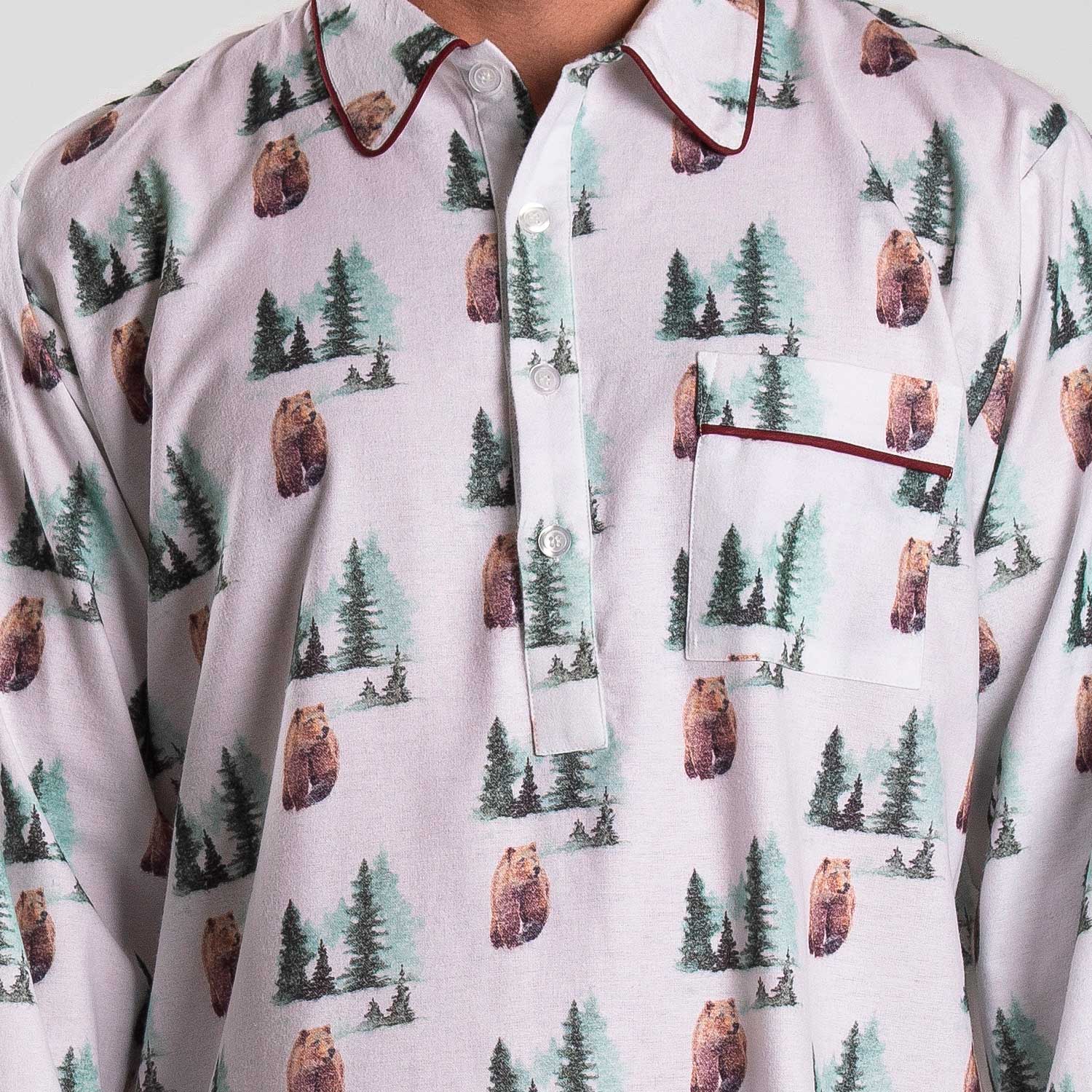 Chemise de nuit homme – Ours brun