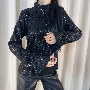 Haut à sequins dos ouvert - Noir