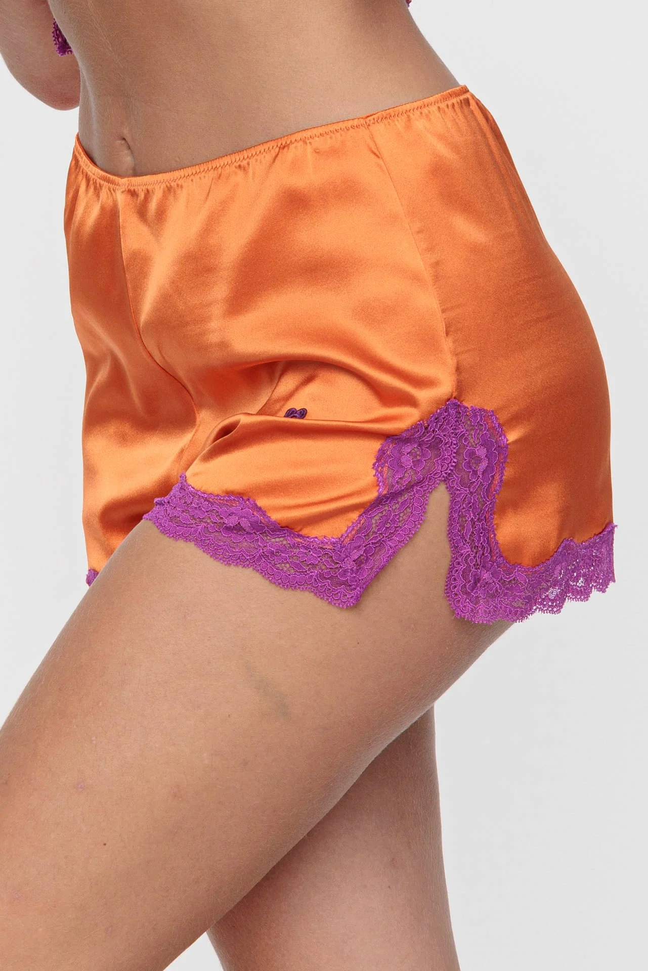 Boxer en soie, Orange – Pivoine