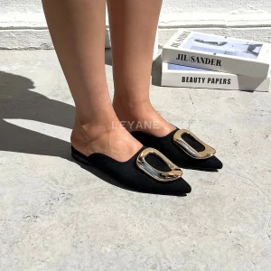 Mules en daim - Noir