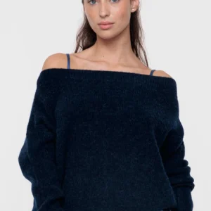 Pull en maille encolure bateau Océan