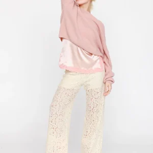 Pantalon Nora en dentelle de coton - Écru
