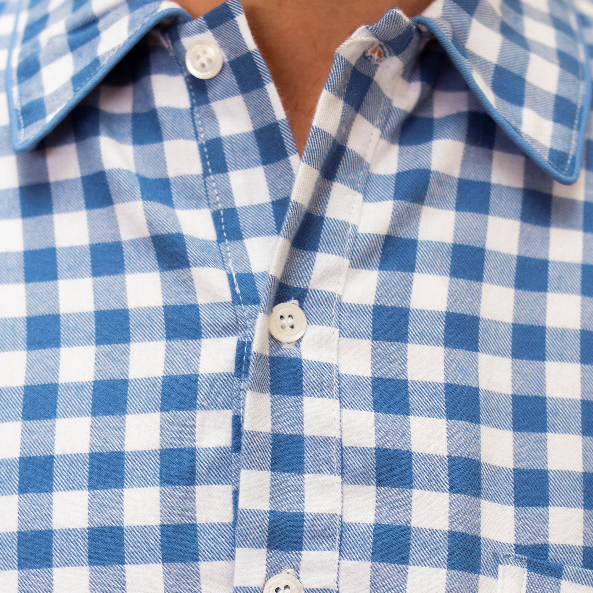Chemise de nuit homme « Carreaux bleu »